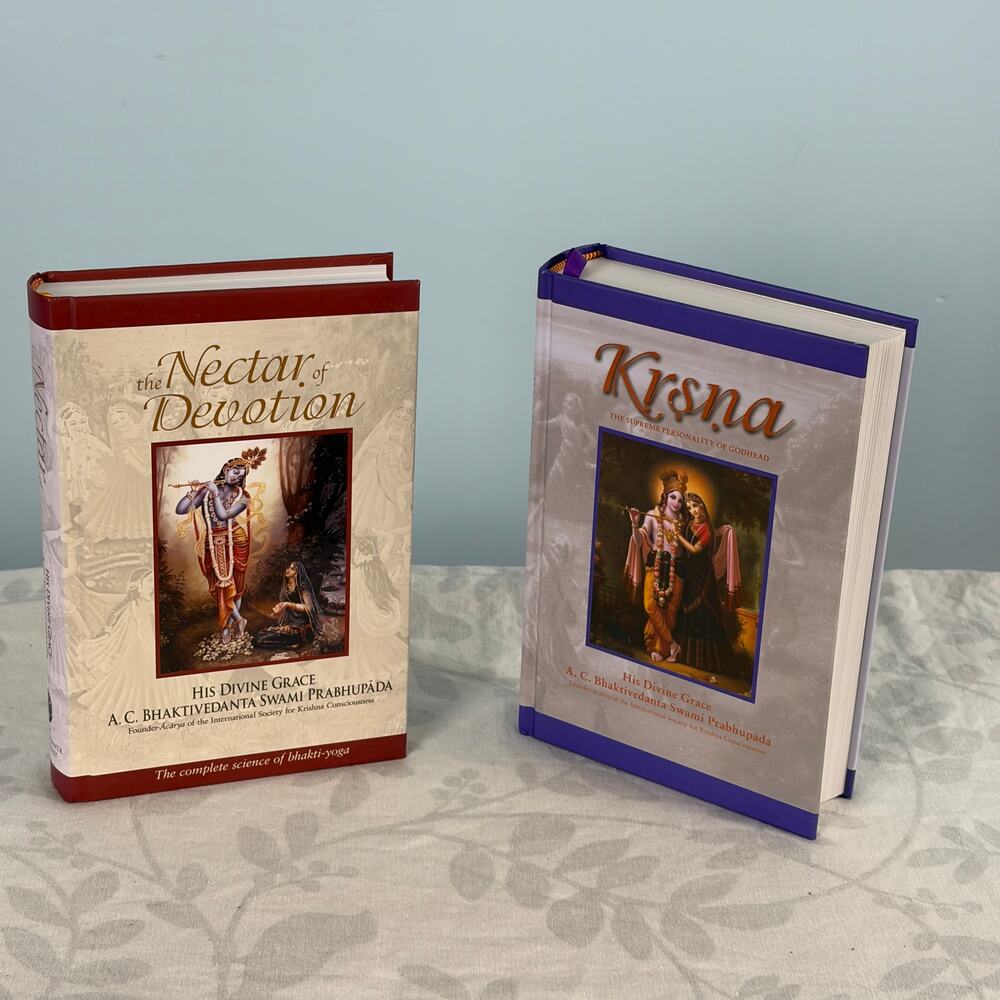 Krishna & Nectar of Devotion Hardcover Book Lot ISKCON Prabhupada BBT